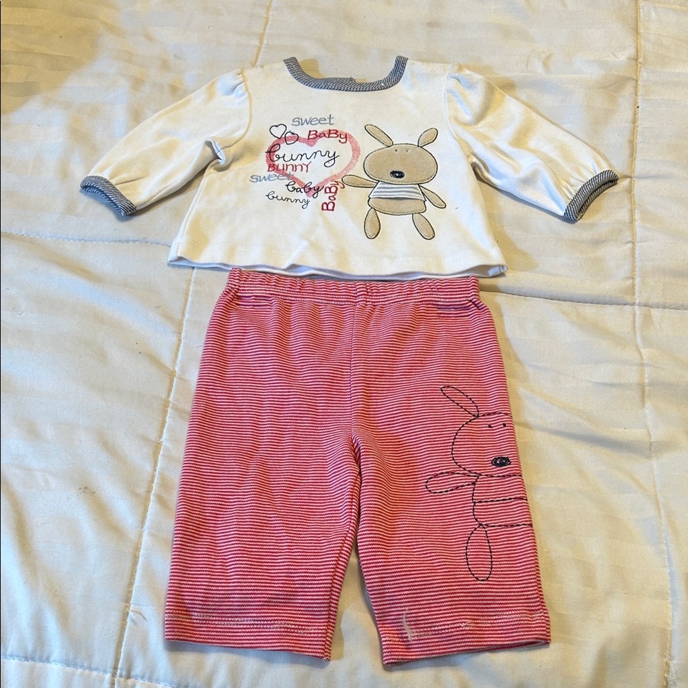 George Baby Organic White and Blue Outfit